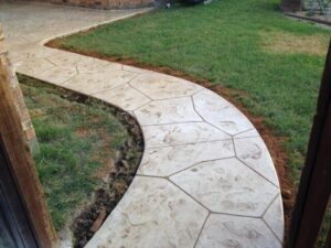 stamped concrete walkway
